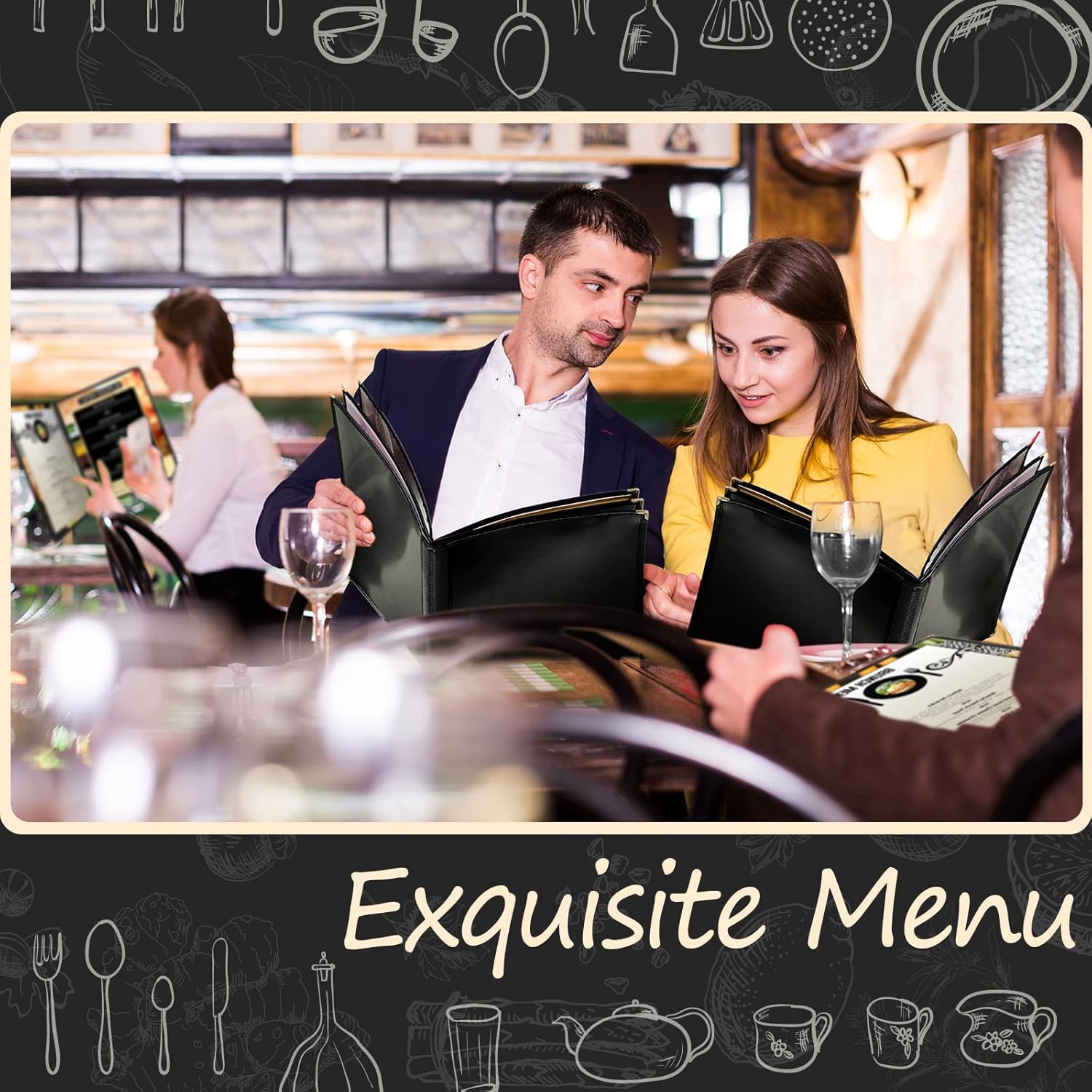 NJ Clear Transparent PVC Menu Cover : 12 View
