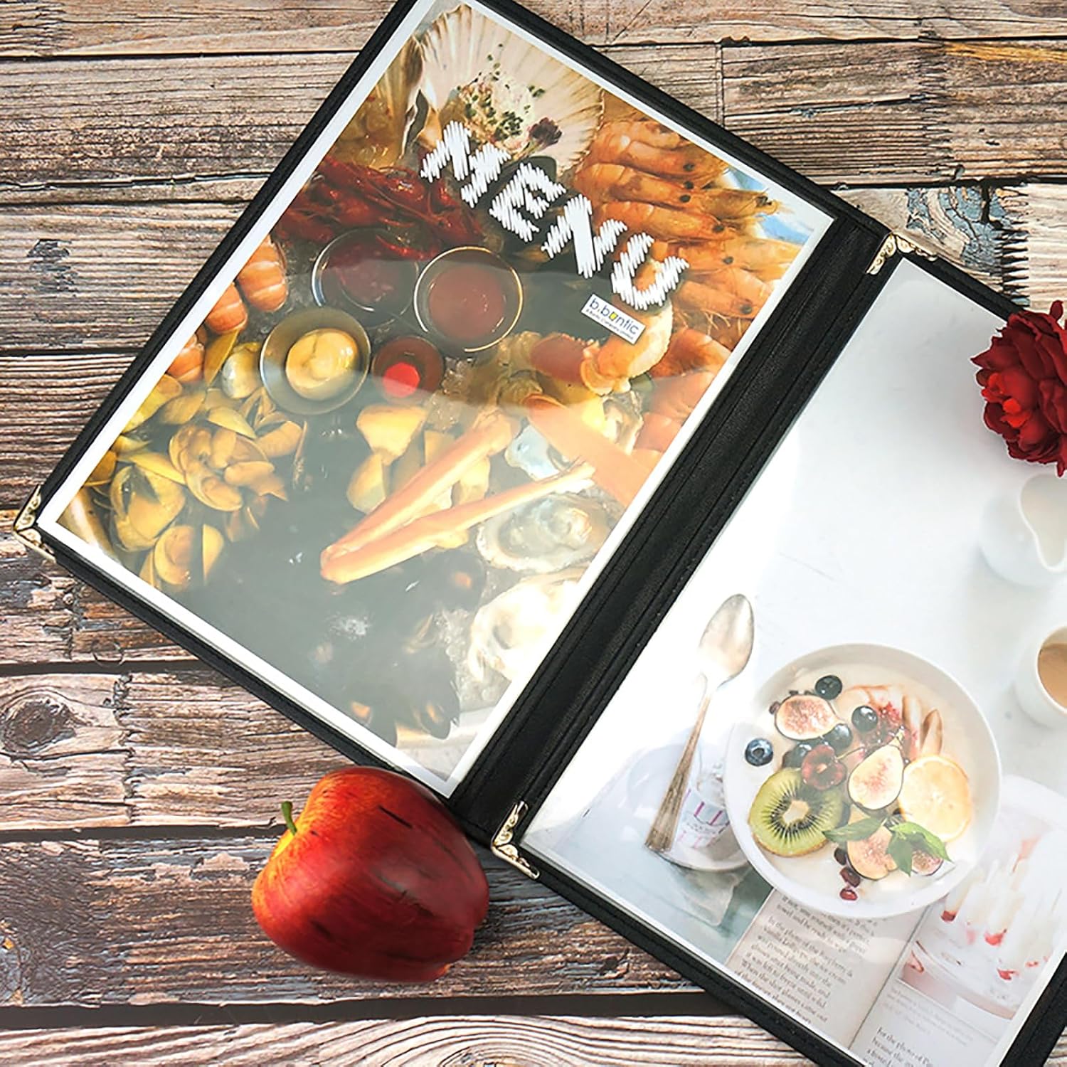 NJ Clear Transparent PVC Menu Cover : 4 View