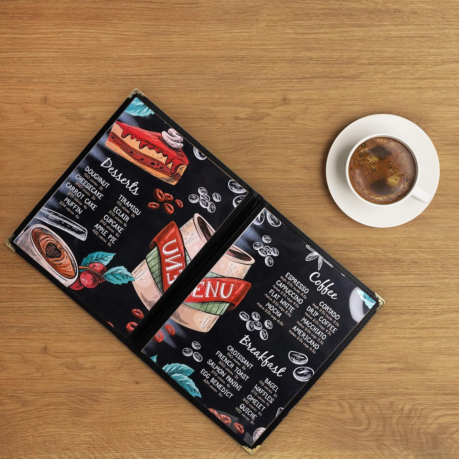 NJ Clear Transparent PVC Menu Cover : 4 View