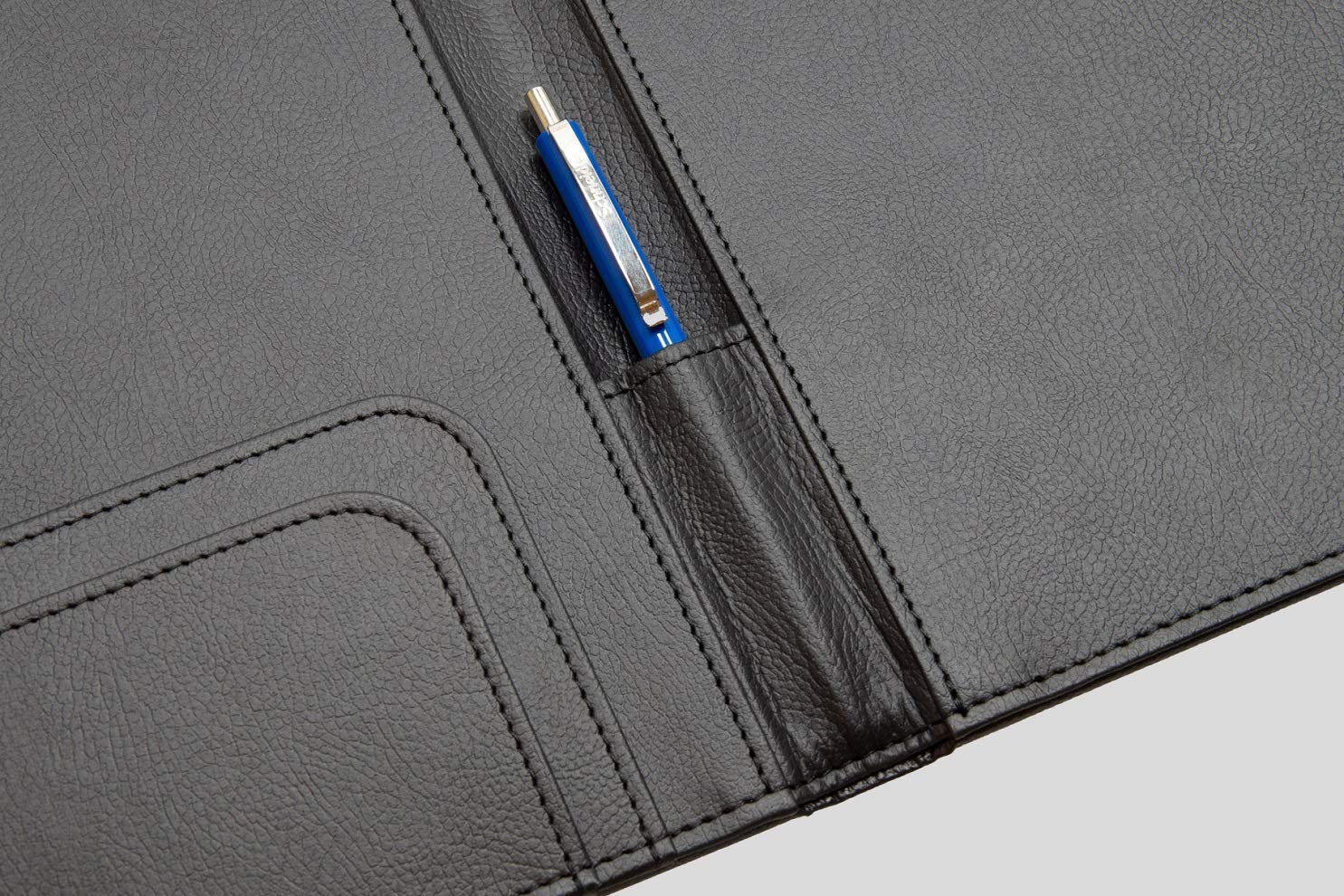 NJ Check-in  Magnetic Folder , Conference folder, Presentation Folders, Documents Folder, Leather Folder for Hotels: BLACK