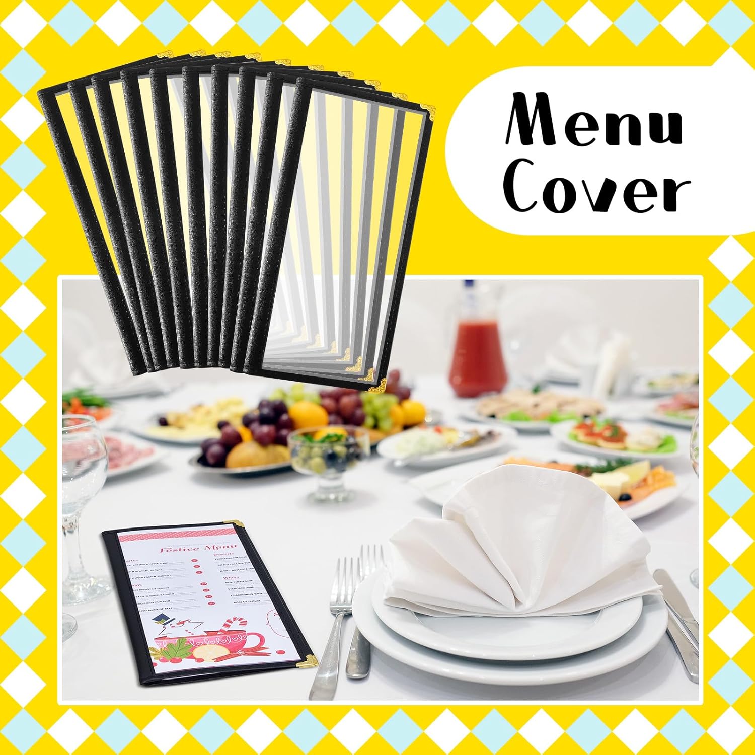 NJ Clear Wine List Menu Covers: 10 Pcs Set : 4 View