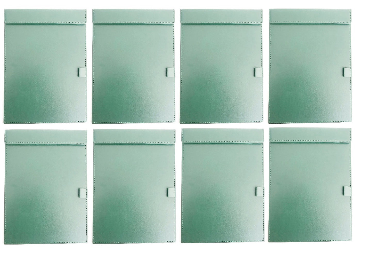 NJ Ultra Smooth PU Leather Clipboard, Business Meeting Magnetic Writing Pad with Pen Holder: Green