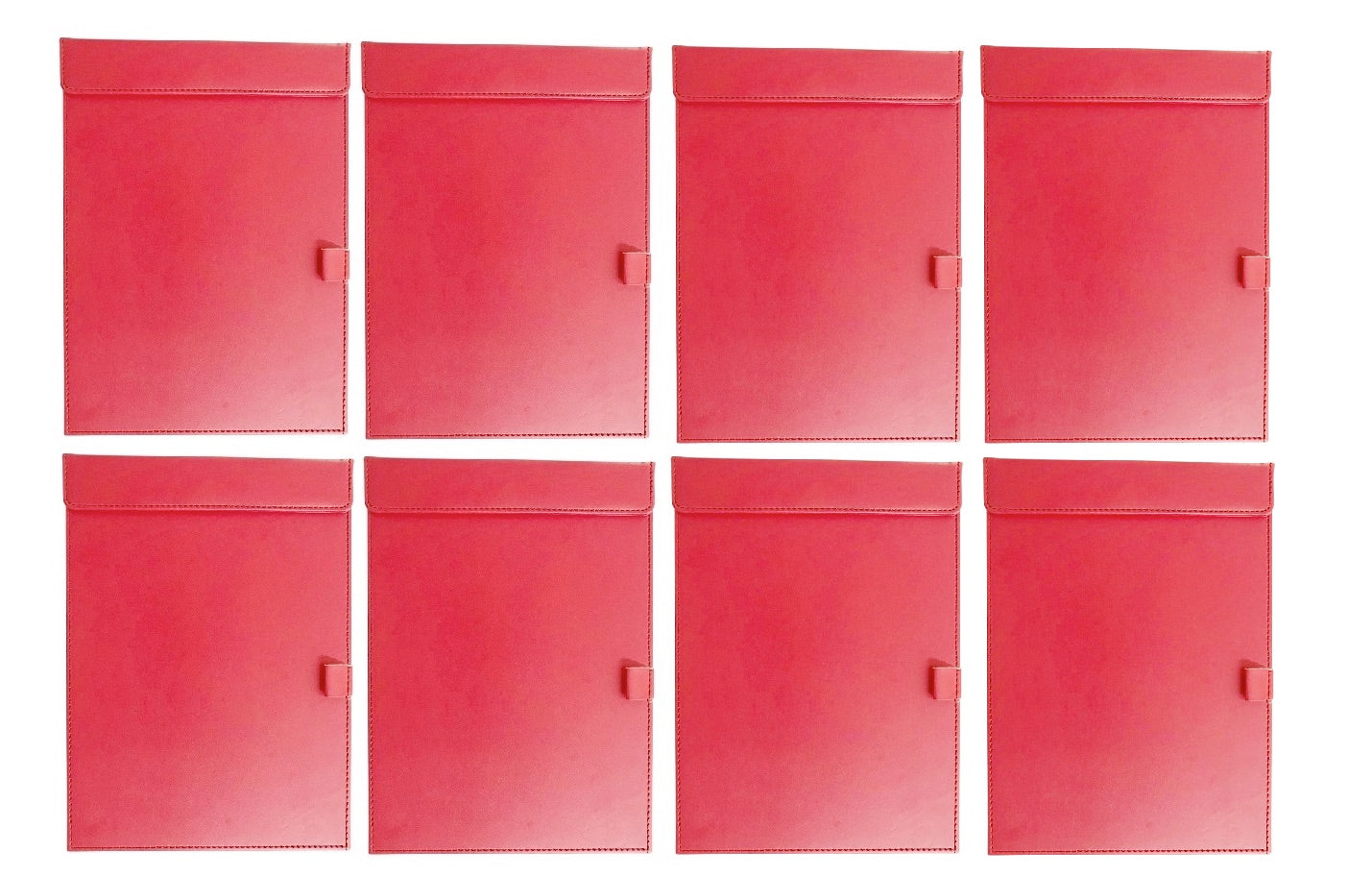 NJ Ultra Smooth PU Leather Clipboard, Business Meeting Magnetic Writing Pad with Pen Holder: A4 RED