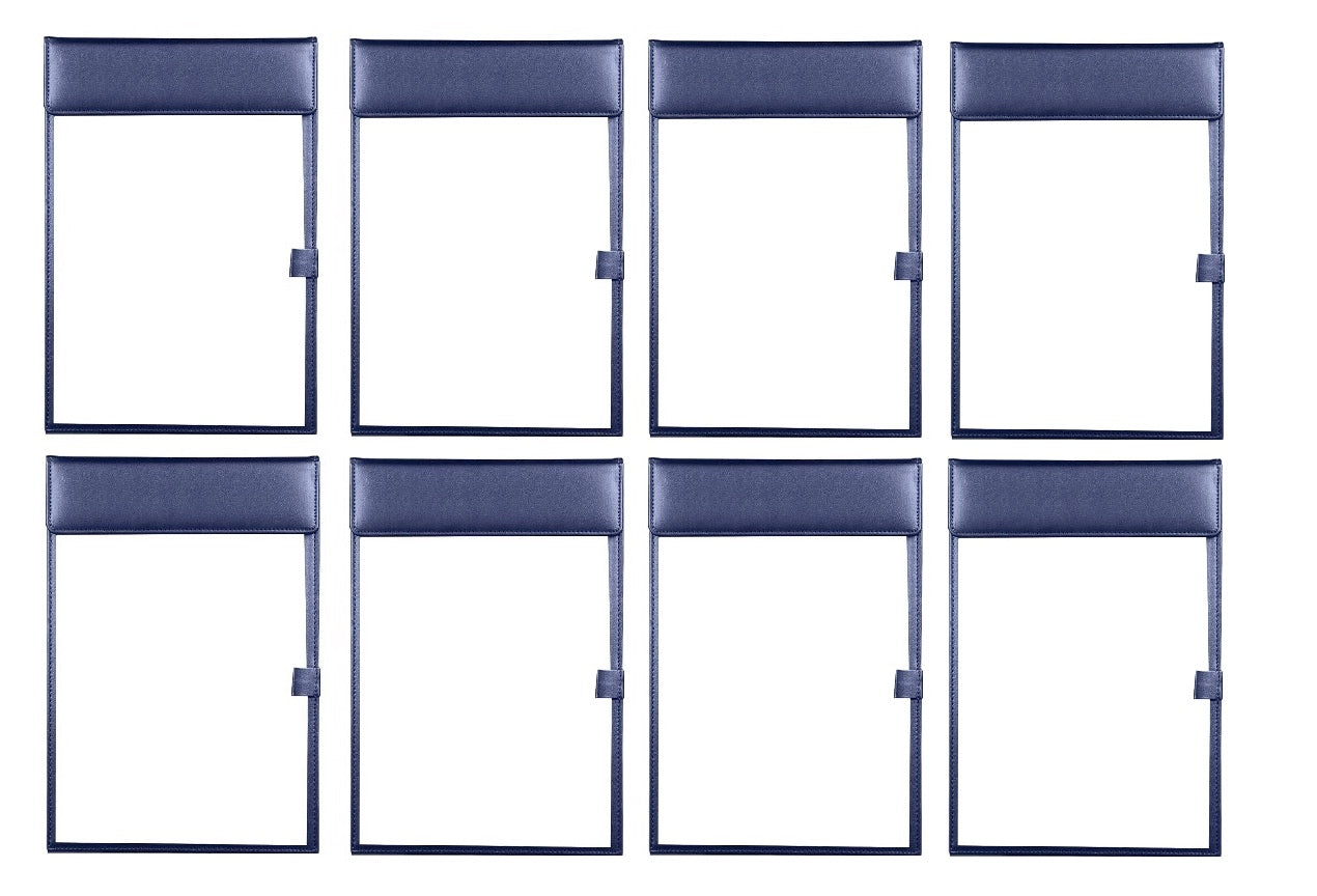 NJ Ultra Smooth PU Leather Clipboard, Business Meeting Magnetic Writing Pad with Pen Holder: BLUE