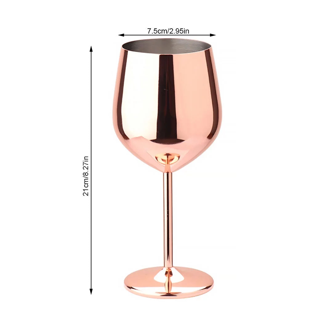 Stainless Steel Stemmed Wine Glasses: Copper Finish