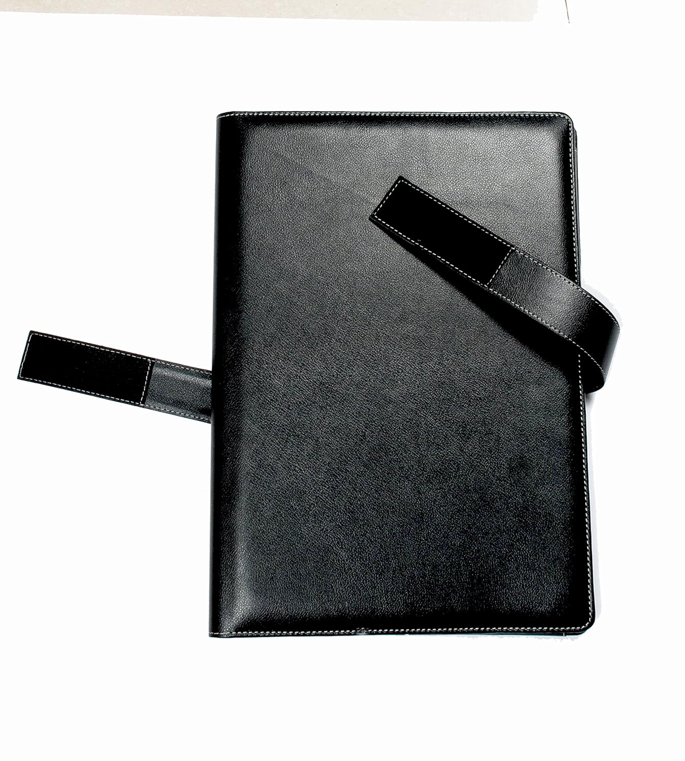 NJ Dak Leather Binder, RFID Protected PU Leather Folder with Velcro Closure (15 x 11 inch)