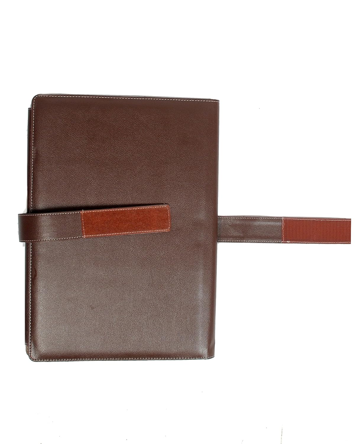 NJ Dak Leather Binder, RFID Protected PU Leather Folder with Velcro Closure (15 x 11 inch)
