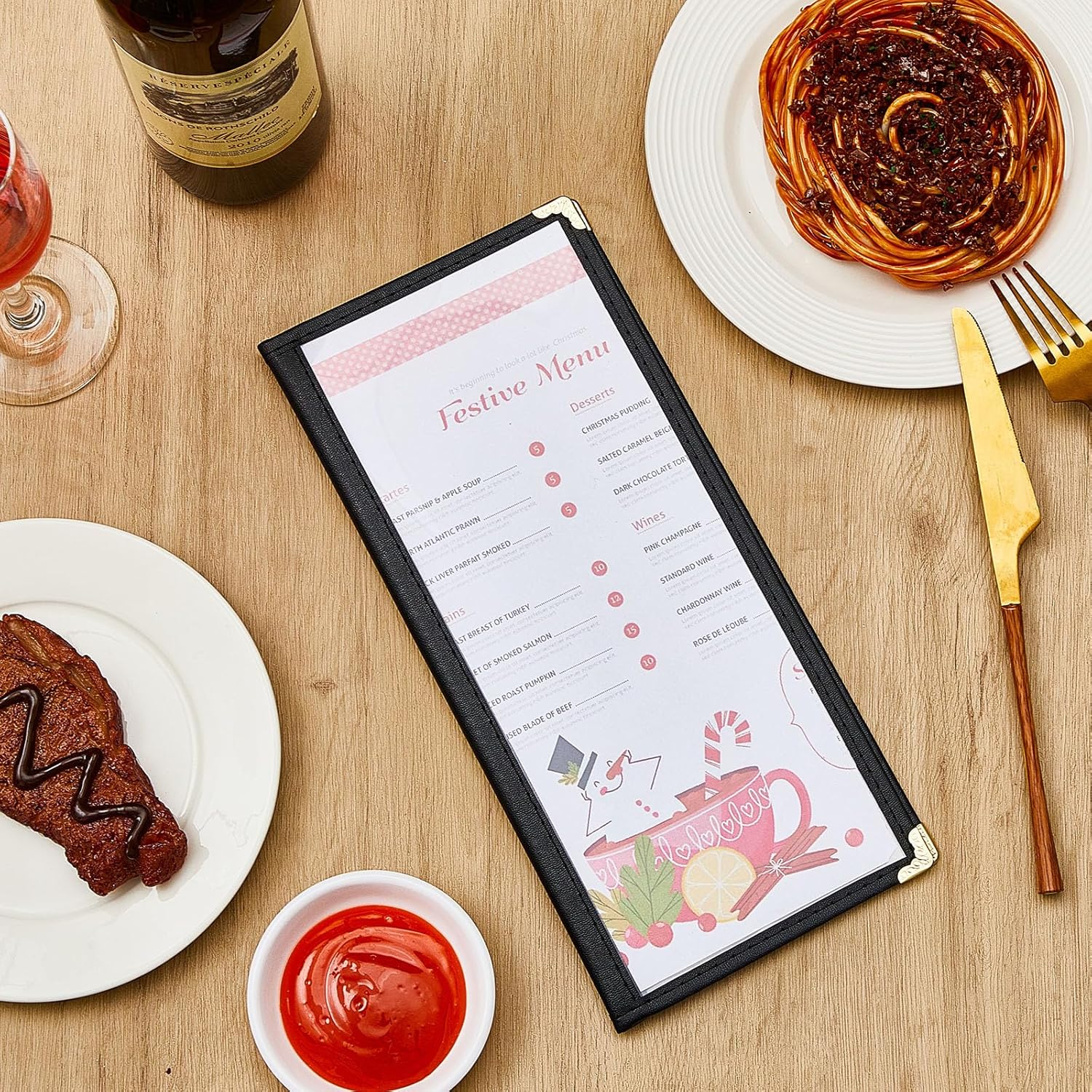 NJ Clear Wine List Menu Covers: 10 Pcs Set : 4 View