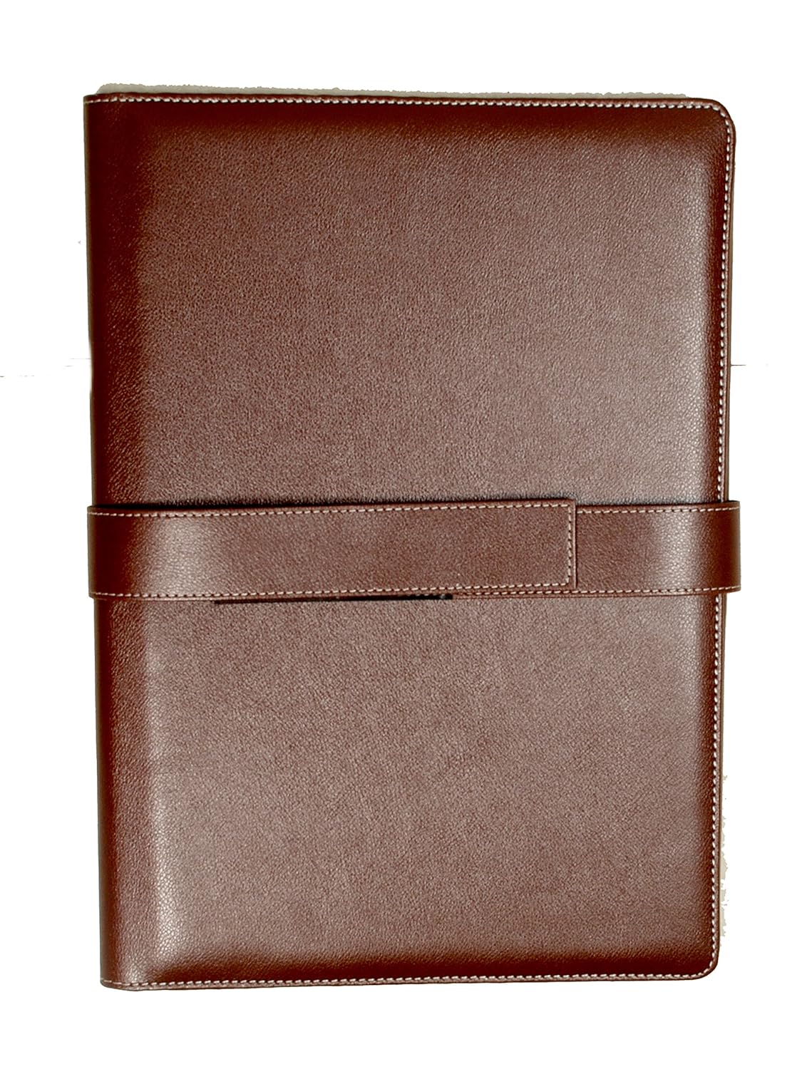 NJ Dak Leather Binder, RFID Protected PU Leather Folder with Velcro Closure (15 x 11 inch)