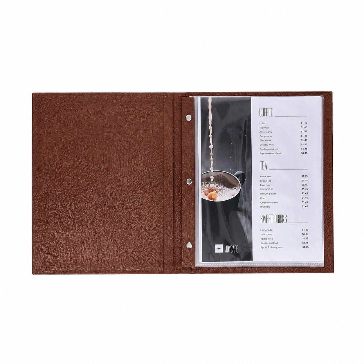 NJ Restaurant Menu Covers Holders screw fitting 9x12" Inches