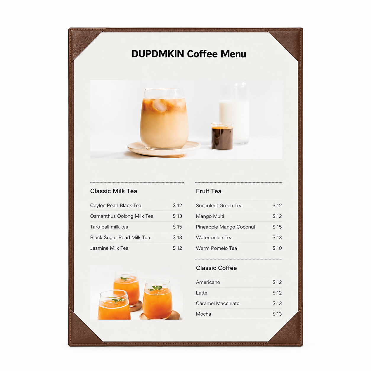 NJ Single View Restaurant Menu Holder: A4 Size