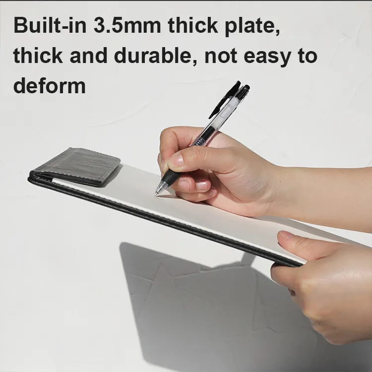 NJ PU Leather Magnetic Clipboard & Document Holder for Business Meetings 33x25 cm: GREY