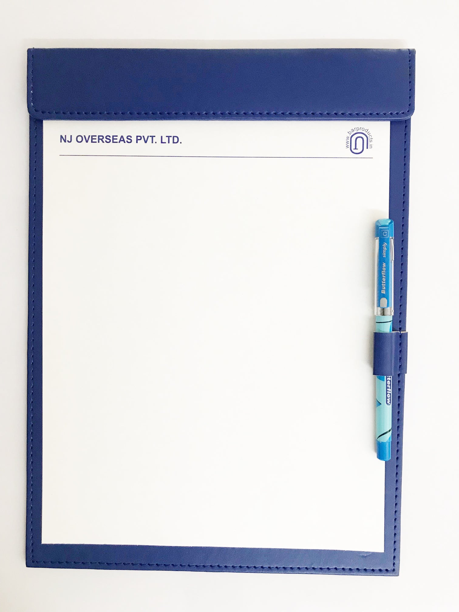 NJ Ultra Smooth PU Leather Clipboard, Business Meeting Magnetic Writing Pad with Pen Holder: BLUE