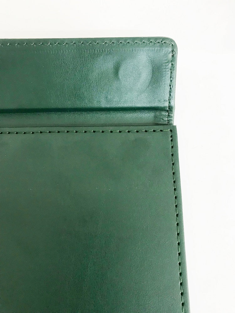 NJ Ultra Smooth PU Leather Clipboard, Business Meeting Magnetic Writing Pad with Pen Holder: Green
