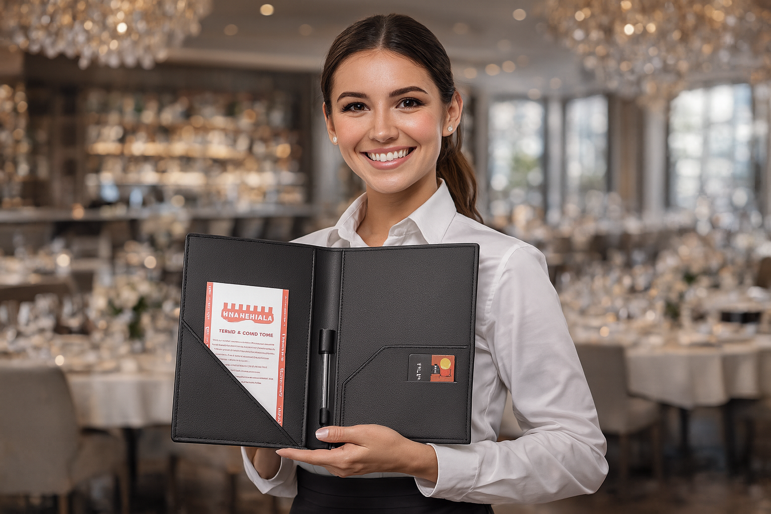 NJ Bill folder for hotel and Restaurant, Guest Check Presenter: BLACK