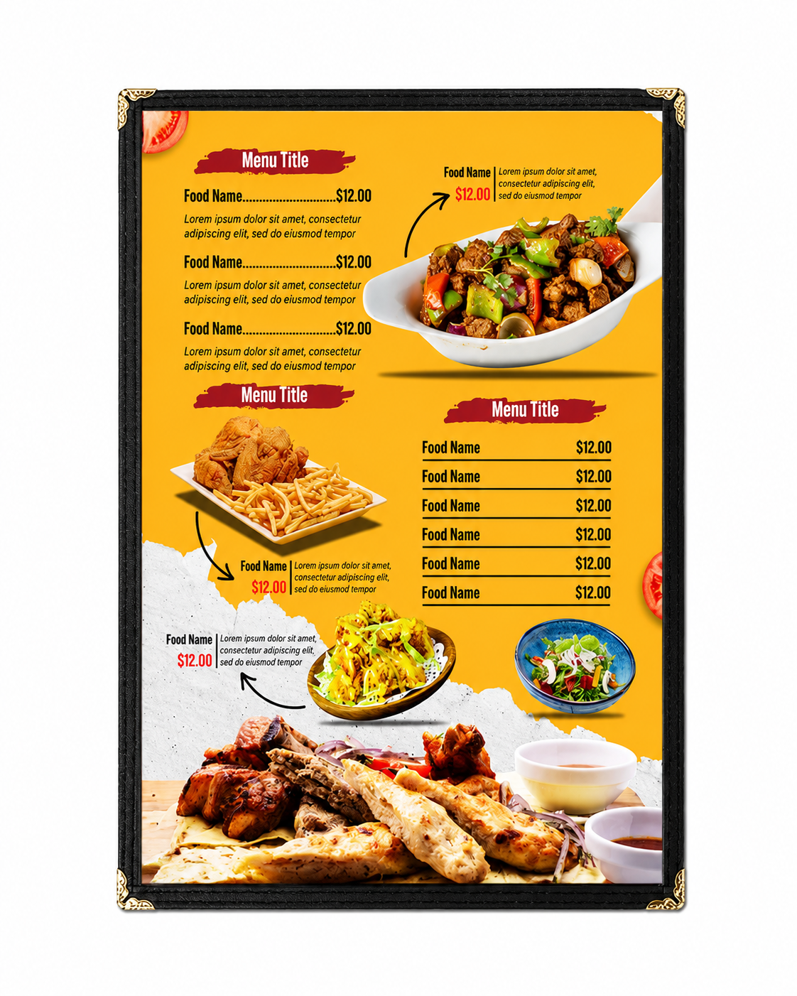 NJ Clear Transparent PVC Menu Cover : A4: 2 View
