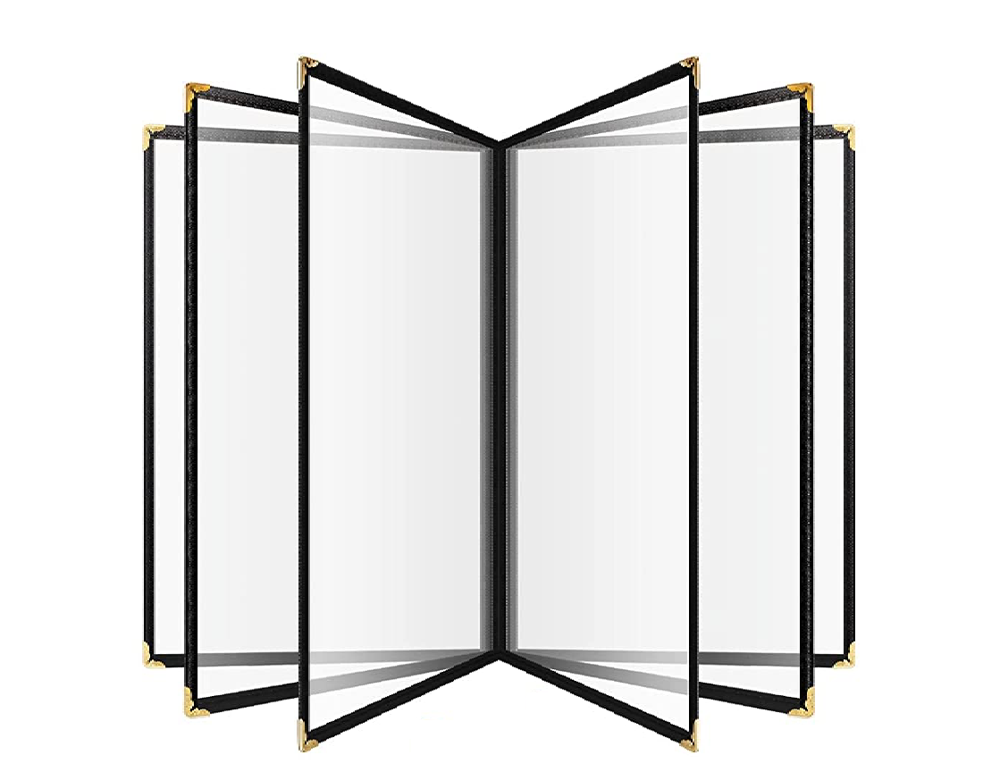NJ Clear Transparent PVC Menu Cover : 12 View