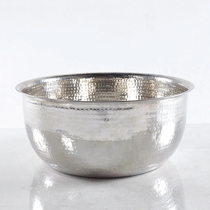 NJ Hammered Stainless Steel Pedicure Bowl for SPA Wellness