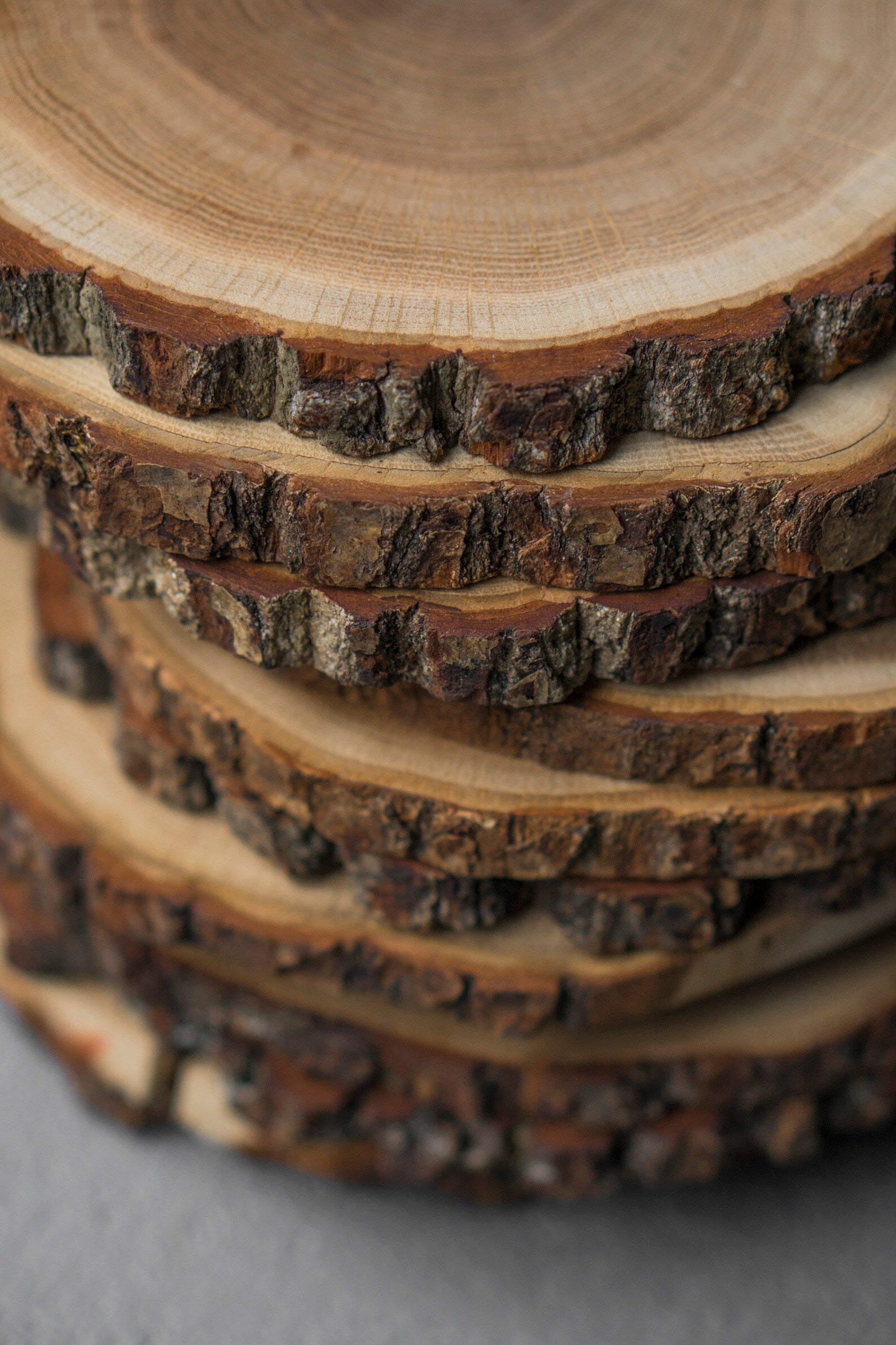 NJ Natural Wooden Log Coaster/Slices with Bark – 3 inch Wood Craft kit, DIY Crafts Coasters Christmas Rustic Wedding Decorations Wooden Handcrafted Coffee Coasters: 12 Pcs