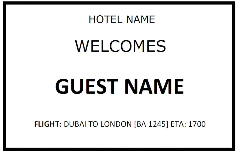 NJ Guest Paging Welcome Board: 12x9 Inches