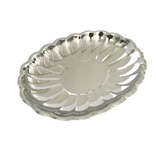 NJ Salad Serving Platter, Premium Stylish 304 Grade Stainless Steel Salad Tray Dish for Home Parties: 38x29 cm