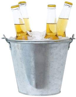 NJ Beer Bucket, Galvanized Beer Bucket Built-in Bottle Opener, Party Bucket, Ice Bucket, Wine Bucket, Bar Bucket: 1 Pc.