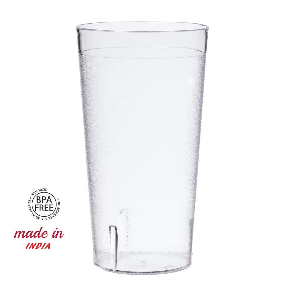 NJ Restaurant Tumbler Beverage Cup, Stackable Cups, Break-Resistant Commercial Polycarbonate Glasses, Unbreakable Glass Pebbled Texture: 300 ml - Set of 12