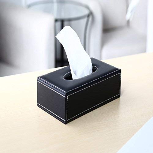 NJ Leather Tissue Box Holder/Rectangular Napkin Holder/Tissue Paper Case Dispenser/Facial Tissue Holder with Magnetic Bottom for Home Office Car:1 pc.