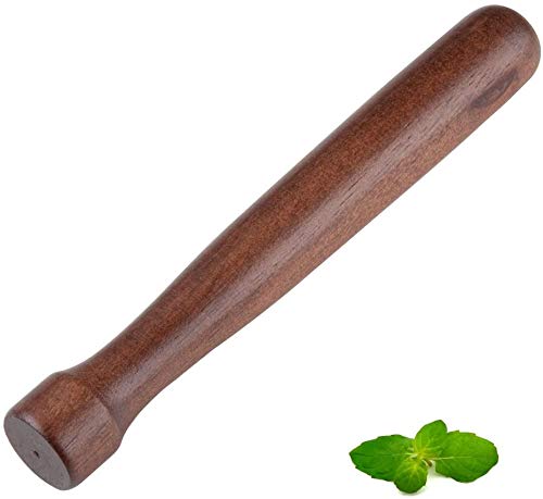 NJ OVERSEAS Sheesham Wooden Muddler Bar Tool, 10 - Inch Hardwood Mojito Muddler with Flat Head, Bar Accessories: 1 Pc.