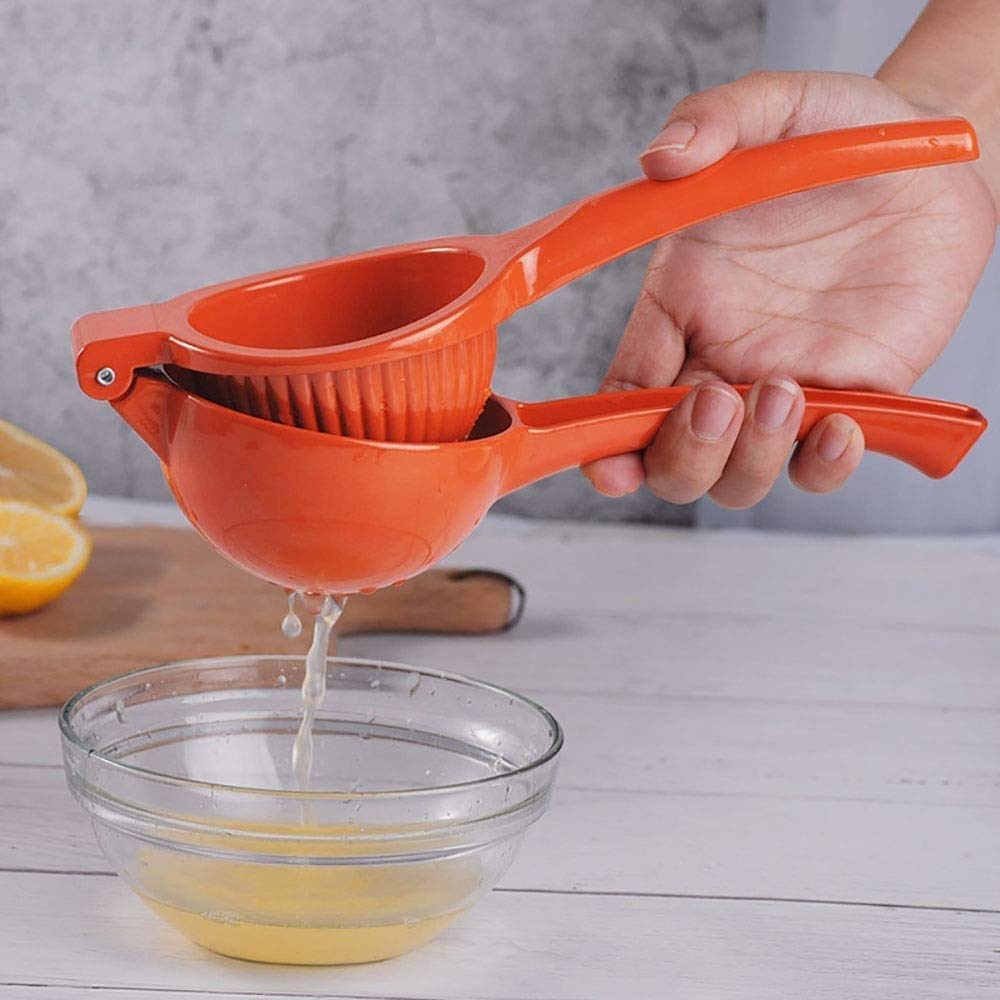 NJ Lemon Squeezer Aluminum Alloy Manual Lemon Clip Fresh Pure Juice Squeezing Household Kitchen Tools Red Orange Juice Squeezer