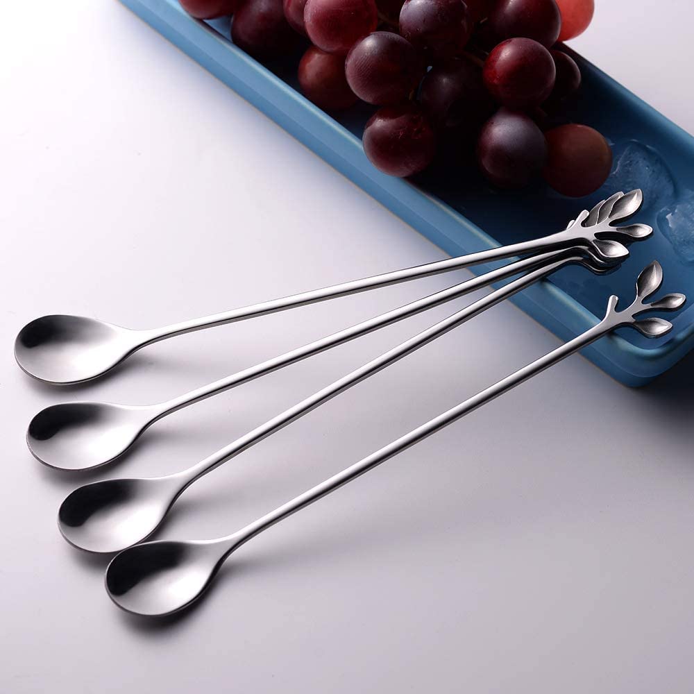 NJ Espresso Coffee Spoons, Ice Cream Spoon, Stainless Steel Stirring Spoons for Cocktail Drink, Ice Tea Spoon, Coffee Spoon 4.7 Inches: 08 Pcs