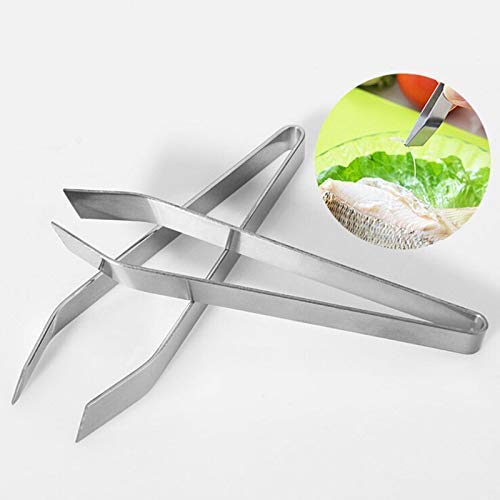 NJ Stainless Steel Fish Bone Remover, Pincer Puller Tweezer Tongs Pick-Up Tool, Feather Removal Tools : 2 Pcs Set