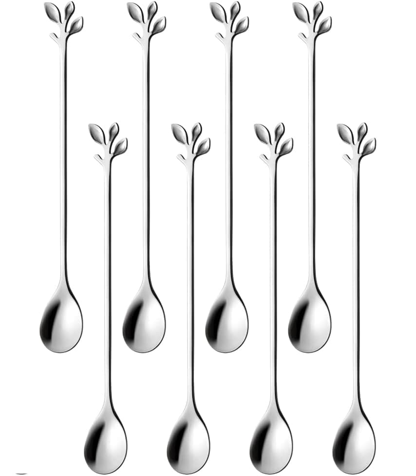 NJ Espresso Coffee Spoons, Ice Cream Spoon, Stainless Steel Stirring Spoons for Cocktail Drink, Ice Tea Spoon, Coffee Spoon 4.7 Inches: 08 Pcs
