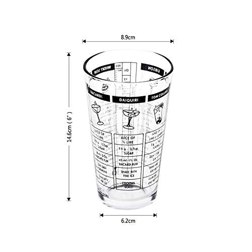 NJ Recipe Boston Shaker Set, Cocktail Shaker Set, Mixing Shaker Cup with Measurement Boston Shaker Drink Martini Mixer, Stainless Steel Shaker : 2 Piece Set