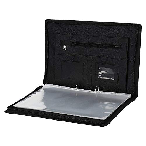 NJ Leatherette Professional 2 Ring File Folders, Premium Quality Certificates Holder, Office Folder, Interview documents Holder for Men and Women with Free 10 Leaf, Size: FS - Bigger Than A4