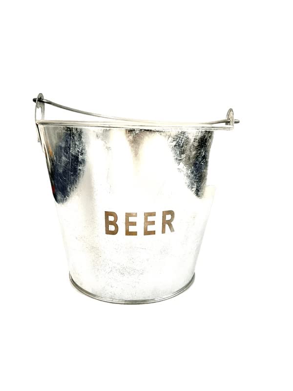 NJ White Beer Bucket, Beer Tub Bucket Built-in Bottle Opener, Party Bucket, Ice Bucket, Wine Bucket, Beer Bucket for Party, Beer Bucket Large, Beer Bucket for Home, Bar Bucket: 1 Pc.…