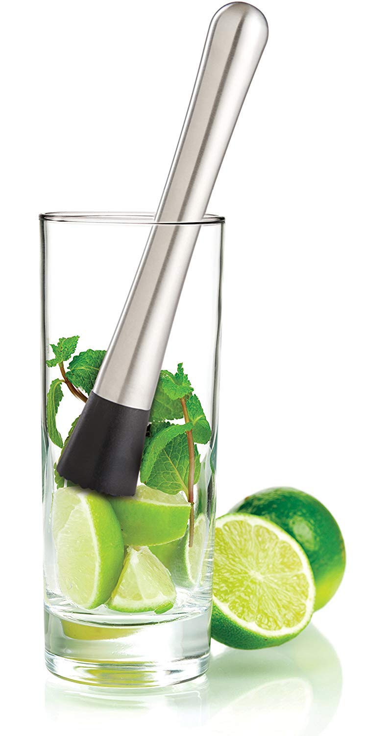 NJ Stainless Steel Cocktail Muddler, Bar Muddle with Strong Formation, Bar Accessories, Bartender Tools: 01 Pc.