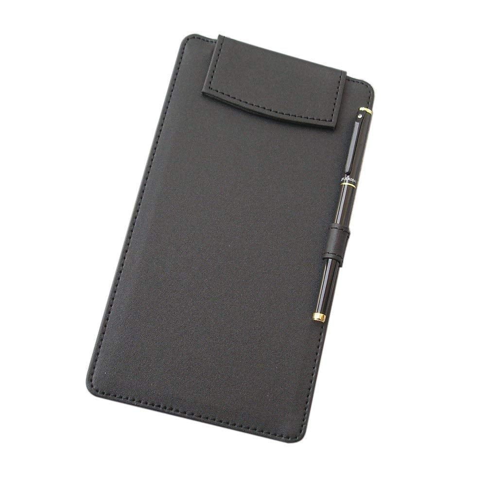 NJ Leather Clipboard Writing Pad with Pen Clip, Leather Guest Pad, Hotel room leather note pad accessories, waiter order pad: 01 Pc.