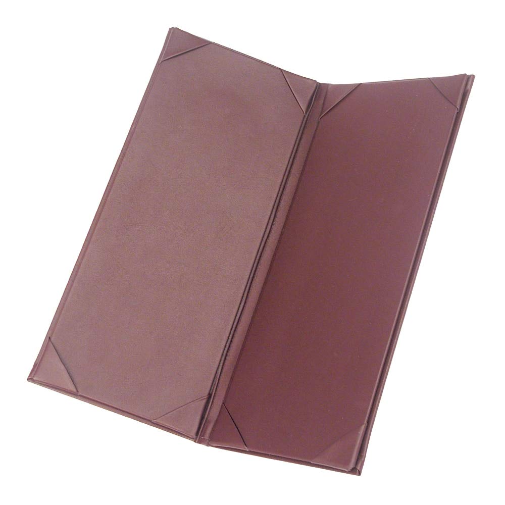 NJ Wine Folder, Leather Book Style Double Fold Panel Menu Cover Bar Cocktail Folder, Menu Holder Black, Restaurant Menu Covers, Cocktail Menu folder, Juice and Beverage Folder Brown: 01 Pc.