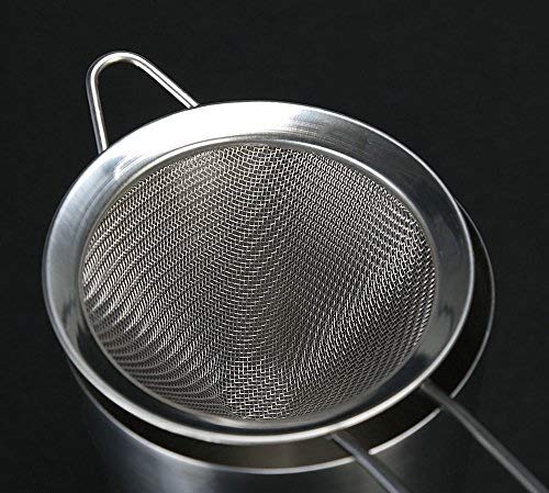 NJ OVERSEAS Stainless Steel Fine Mesh Cocktail Premium Food Small Strainer , 3 inch: 2 Pcs Set