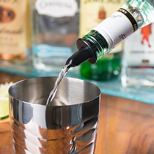 NJ Free-Flow Liquor Bottle Speed Pourers with Tapered Spout, Plastic Free Flow Liquor Bottle Pourer for Bar, Hotel, Restaurant and Home use : 12 Pcs Black