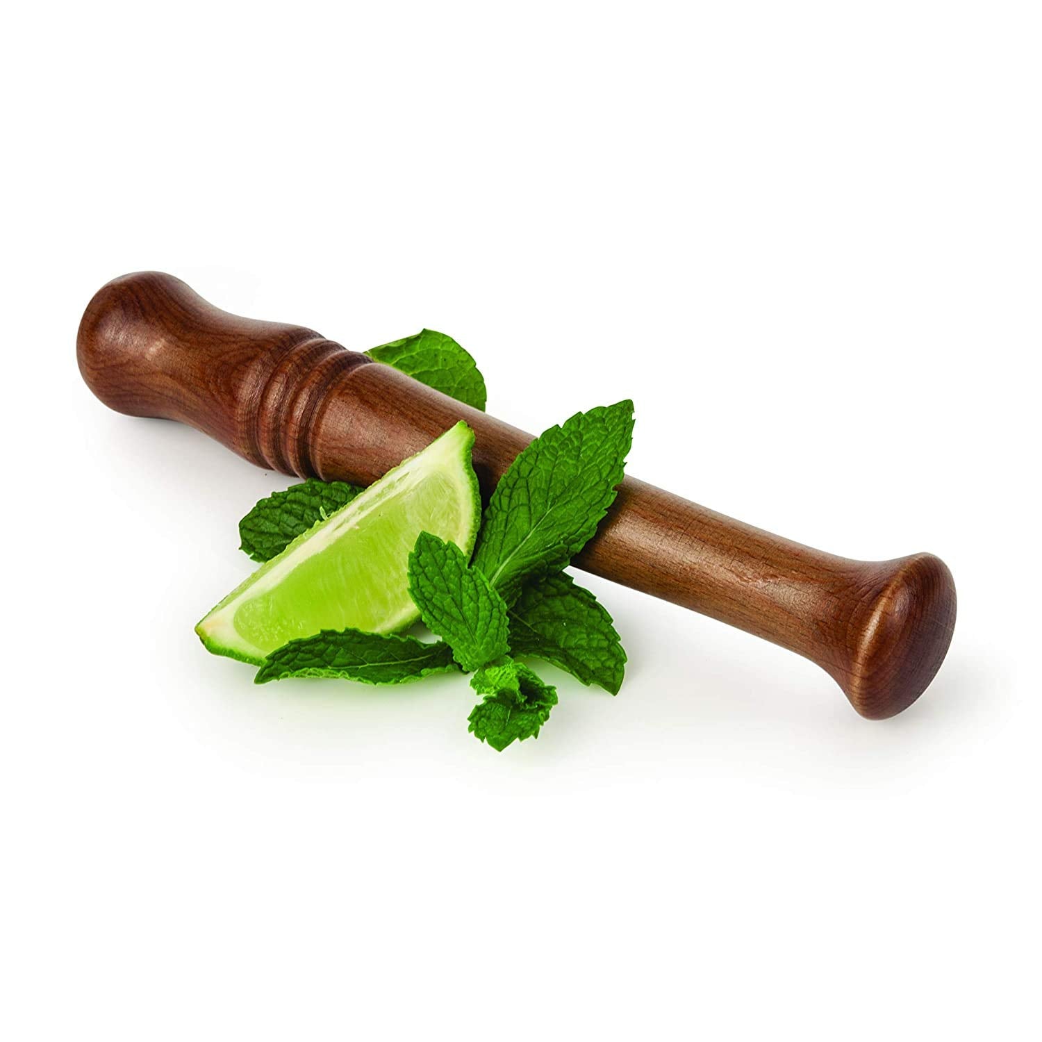 NJ Sheesham Wooden Muddler Bar Tool, 10 - Inch Hardwood Mojito Muddler with Flat Head, Commercial Grade Cocktail Drink Muddlers, Bar Accessories: 1 Pc.