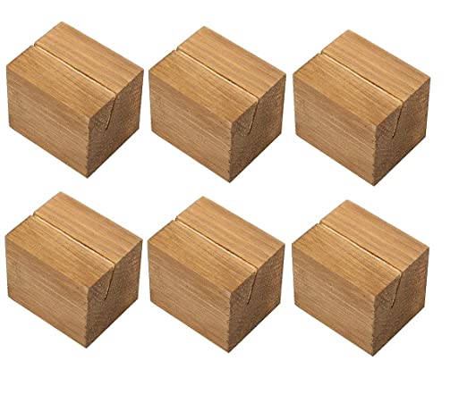 NJ Natural Wood Card Holders, Wood Place Card Holders, Premium Rustic Table Number Holders, Table Place Cards, Wood Photo Holders, Wedding Party Table Name, Photo holder, Surprise Card Holder: 06 Pcs