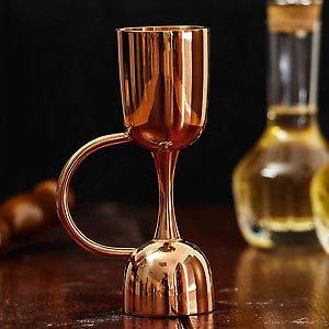 NJ Rose Gold Peg Measure with Handle 30 and 60 ml, Jigger with Handle, Shot Glass, Drink Measuring Bar Tool Jigger: 01 Pc.