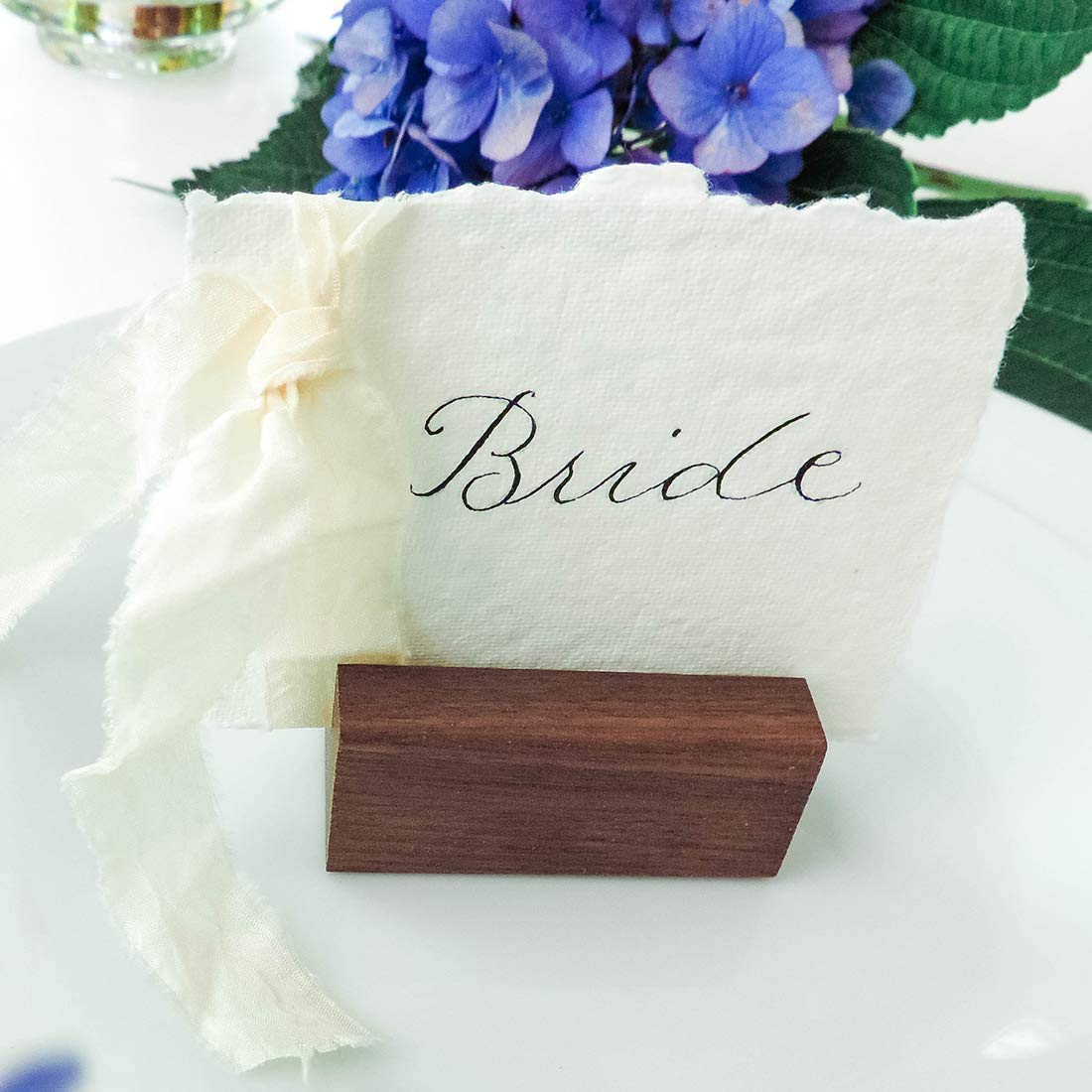 NJ Natural Wood Card Holders Wood Place Card Holders, Premium Table Number Holders, Table Place Cards, Wood Photo Holders, Wedding Party Table Name, Photo holder, Surprise Card Holder: 20 Pcs