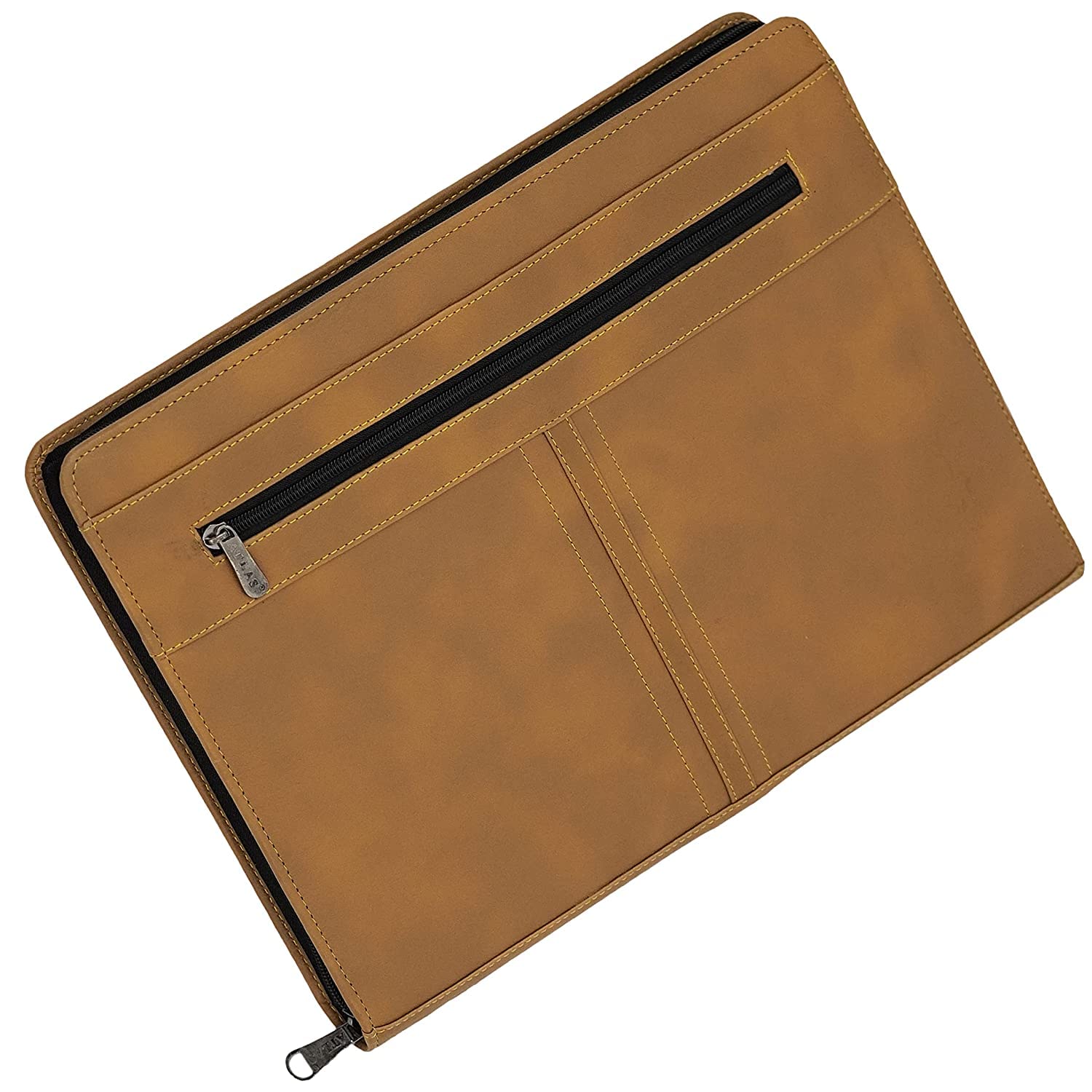 NJ Leatherette Material Professional File Folder for Documents, Conference Folder, File with 10 Leafs - Brown Colour