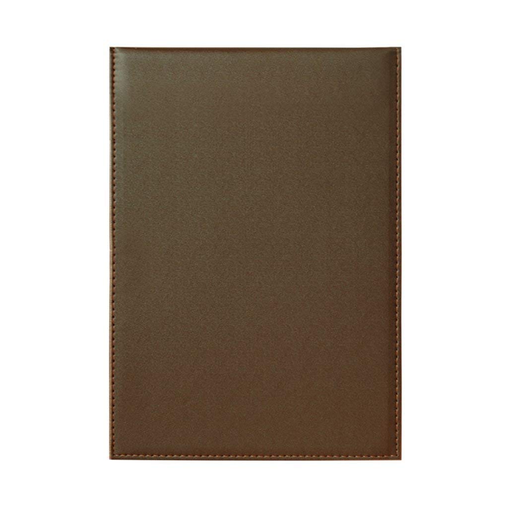 NJ Ultra Smooth PU Leather Clipboard, Business Meeting Conference Magnetic Writing Pad, A4 File Paper Clip Board Pad, Hotel Guest Room Paper Holder Hardboard with Pen Holder Loop: Brown