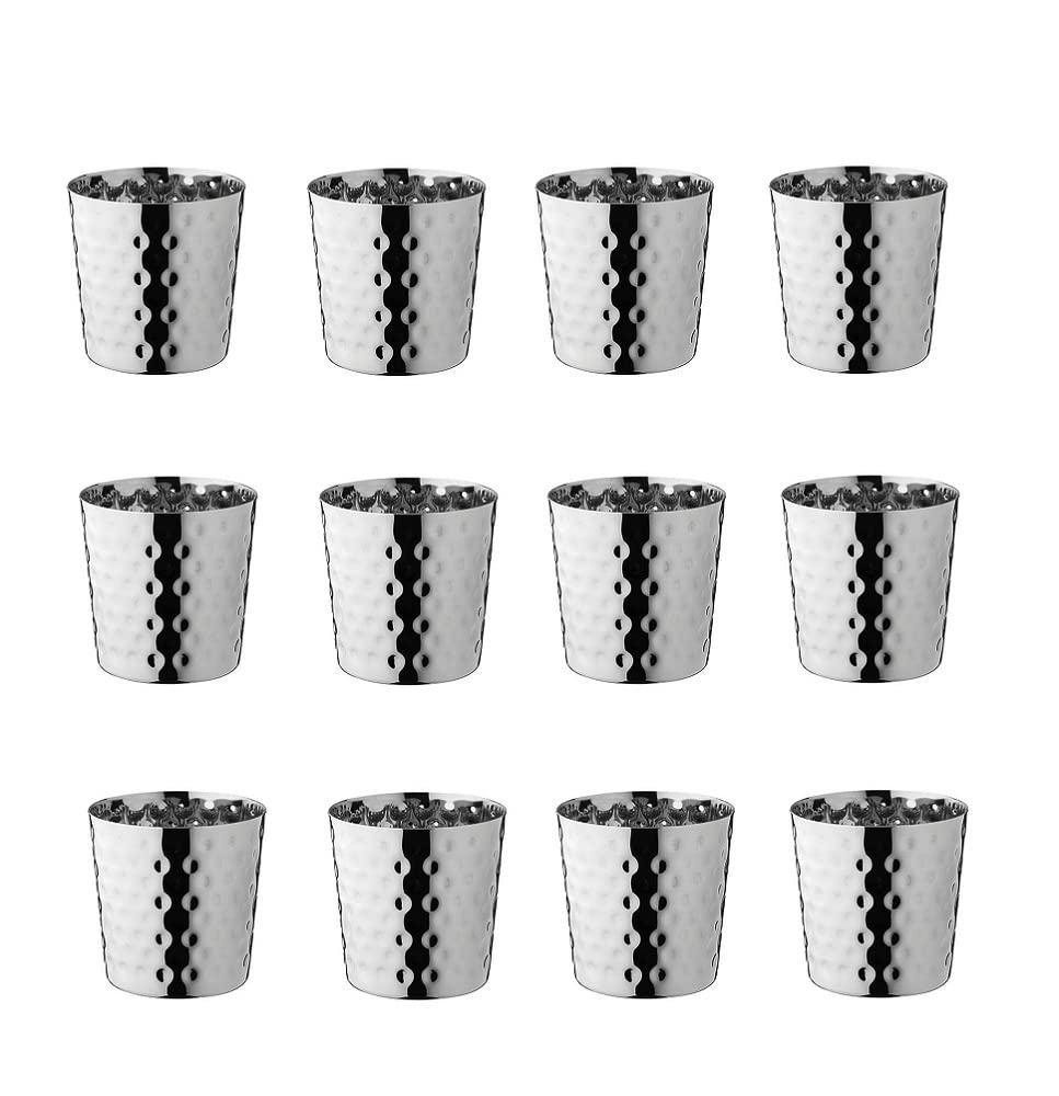 NJ Hammered Tumbler Set, Water Drinking Glass Tumbler, Suitable for Family Parties Barbecue Parties Outdoor Activities, Water Glass, Water Tumbler, Easy to Carry and Clean: 12 Pcs Set