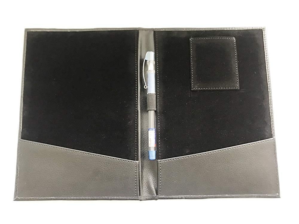 NJ Restaurant Bill folder, Guest Check Presenter, Bill folder for hotel with Credit Card and Receipt Pocket Black Leather Colour : Set of 4 pieces
