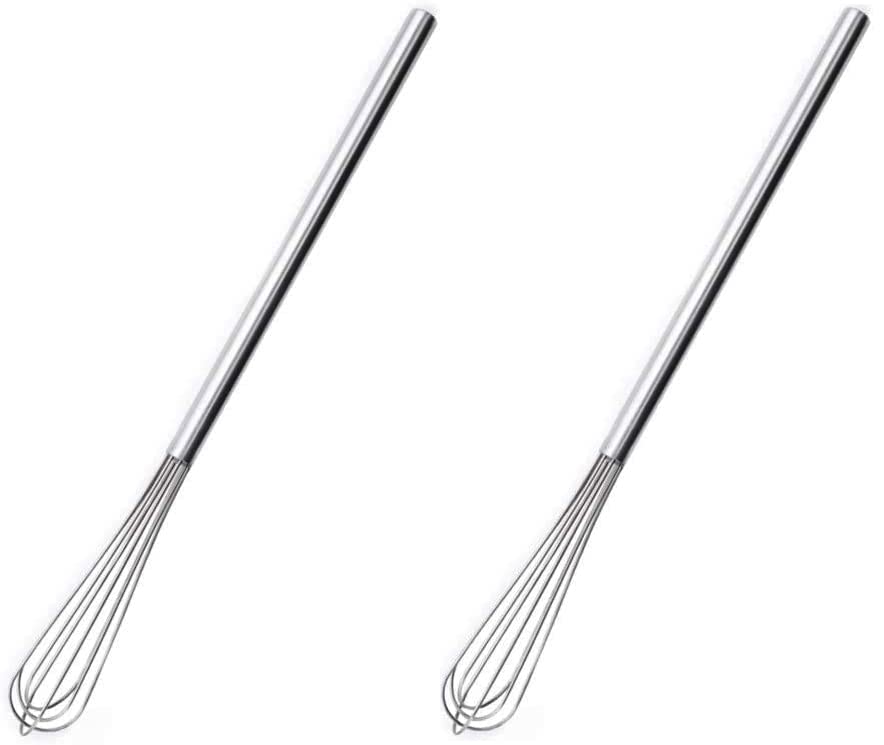 NJ Stainless Steel Bar Whisk, Stainless Steel Whisks, Cooking and Kitchen Gadget, Bar Accessories, Mixology Tools: 2 Pcs
